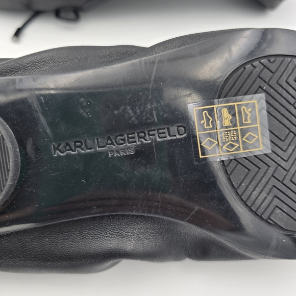 Karl Lagerfeld Paris Velma Almond Toe Ballet Flats, Dark Black, Women's 6.5M - Picture 11 of 11